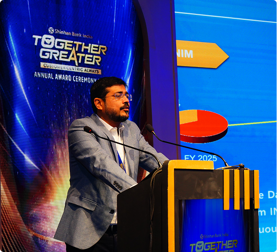 Speaker at the Together Greater annual award ceremony podium